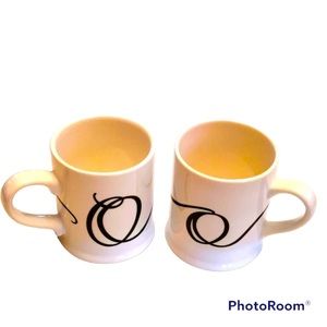🌺 Set of 2 Indigo Mugs, letter O